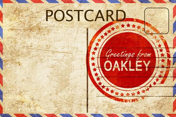 Timbre oakley sur une vieille carte postale vintage — Photo