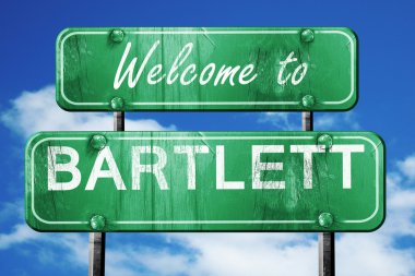 Bartlett vintage yeşil yol işareti mavi gökyüzü arka plan ile