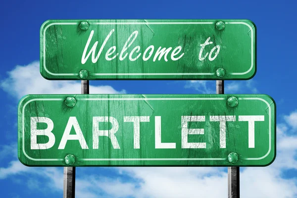 Bartlett vintage yeşil yol işareti mavi gökyüzü arka plan ile