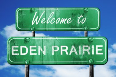 eden prairie vintage yeşil yol işareti mavi gökyüzü arka plan ile