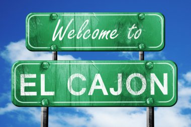 el cajon vintage yeşil yol işareti mavi gökyüzü arka plan ile