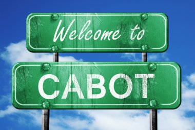 Cabot vintage yeşil yol işareti mavi gökyüzü arka plan ile
