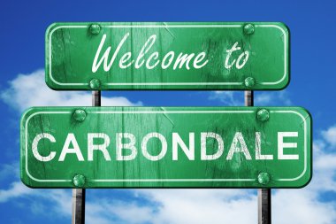 Carbondale vintage yeşil yol işareti mavi gökyüzü arka plan ile