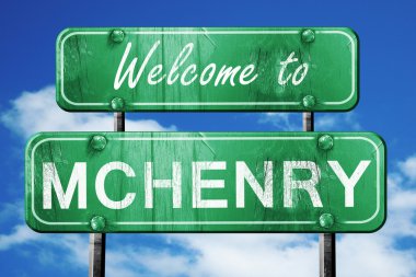 McHenry vintage yeşil yol işareti mavi gökyüzü arka plan ile