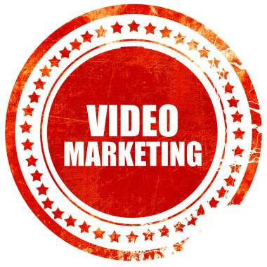video pazarlama, grunge kırmızı lastik damgası kaba hatları ve ed
