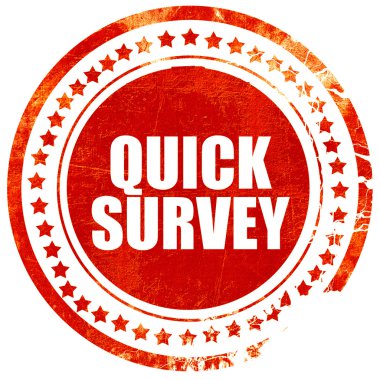 hızlı anket, grunge kırmızı lastik damgası kaba hatları ve kenarları