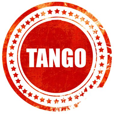 Tango dans, grunge kırmızı lastik damgası kaba hatları ve kenarları
