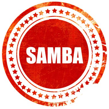 Samba dansı, grunge kırmızı lastik damgası kaba hatları ve kenarları