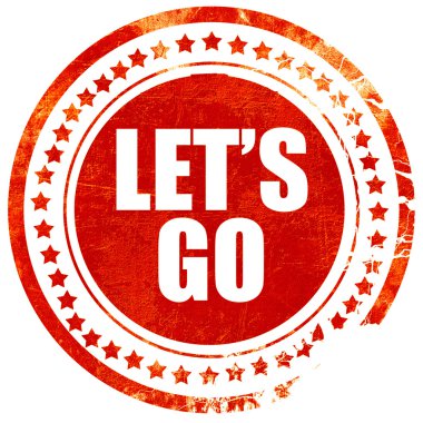 Gidelim, grunge kırmızı lastik damgası kaba hatları ve kenarları