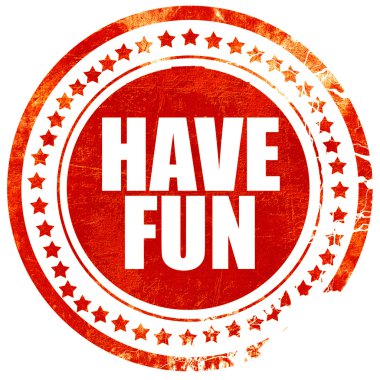 var eğlenceli, grunge kırmızı lastik damgası kaba hatları ve kenarları