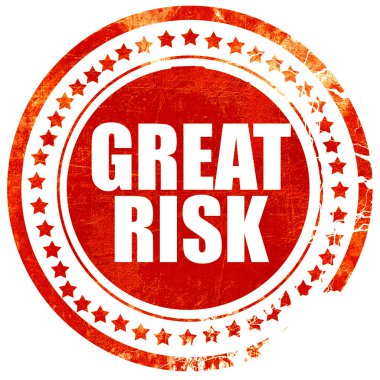 büyük bir risk, grunge kırmızı lastik damgası kaba hatları ve kenarları