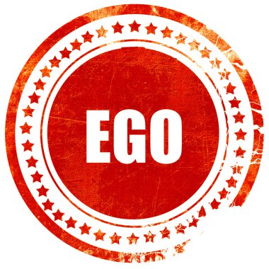 ego, grunge red rubber stamp with rough lines and edges clipart