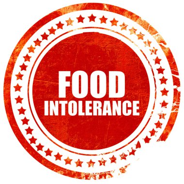 Gıda intoleransı, grunge kırmızı lastik damgası kaba hatları ve e
