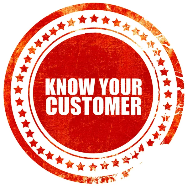 know your customer, grunge red rubber stamp with rough lines and