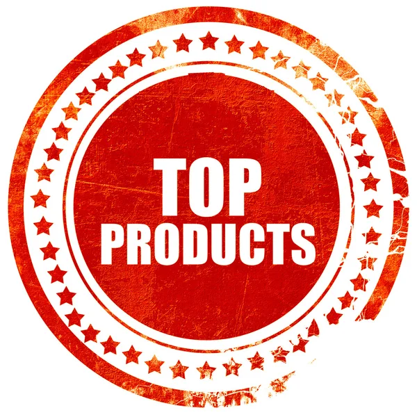 Productos superiores, grunge sello de goma roja con líneas ásperas y bordes — Foto de Stock