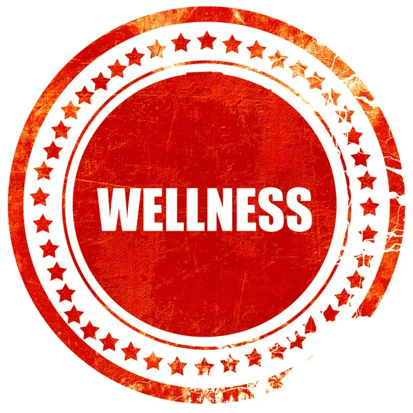 Wellness, Grunge-roter Gummistempel mit rauen Linien und Kanten — Stockfoto
