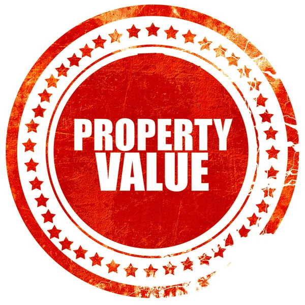 Property value, grunge red rubber stamp with rough lines and edg — Stock Photo, Image