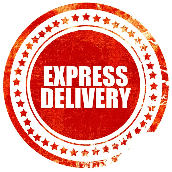 express delivery, grunge red rubber stamp with rough lines and e