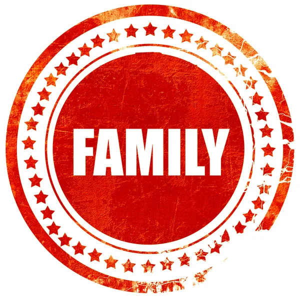 Family, grunge red rubber stamp with rough lines and edges — Stock Photo, Image