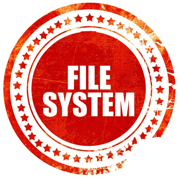 Sistema de archivo, grunge sello de goma roja con líneas ásperas y bordes — Foto de Stock