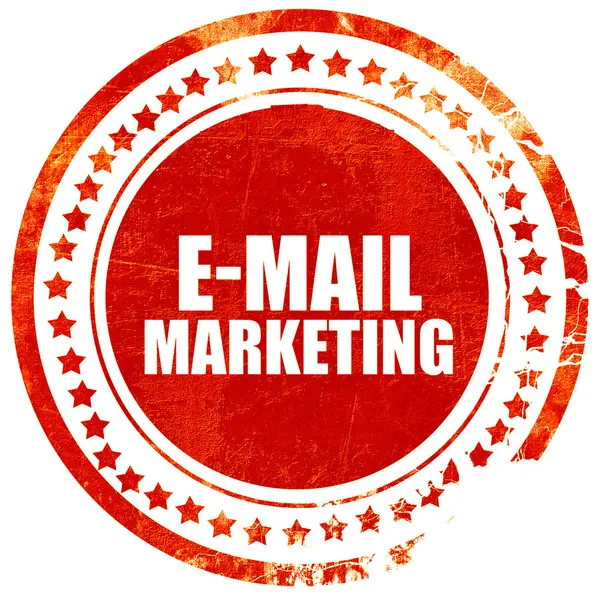 Email marketing, grunge red rubber stamp with rough lines and ed — Stock Photo, Image