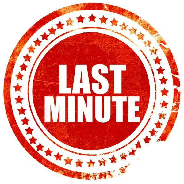 Last minute, grunge red rubber stamp with rough lines and edges — Stock Photo, Image