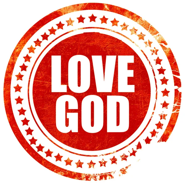 Love god, grunge red rubber stamp with rough lines and edges — Stock Photo, Image