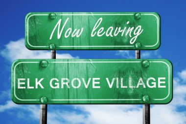 Elk grove village, yeşil vintage yol işaret ile kaba le bırakarak
