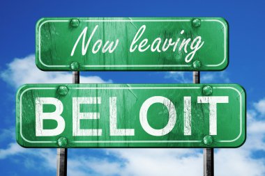Beloit, yeşil vintage yol işaret ile kaba yazı bırakarak