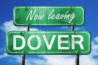 Dover bırakarak, kaba yazı ile yeşil vintage yol işareti