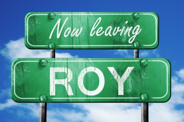 Roy bırakarak, kaba yazı ile yeşil vintage yol işareti