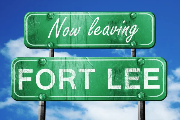 Fort lee bırakarak, kaba yazı ile yeşil vintage yol işareti