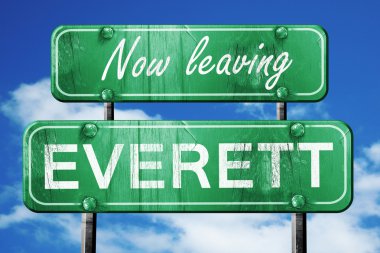 Everett, yeşil vintage yol işaret ile kaba yazı bırakarak