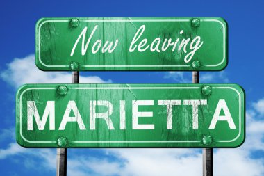 Marietta bırakarak, kaba yazı ile yeşil vintage yol işareti