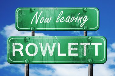 Rowlett, yeşil vintage yol işaret ile kaba yazı bırakarak