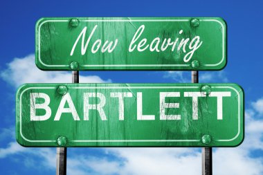 Bartlett, yeşil vintage yol işaret ile kaba yazı bırakarak