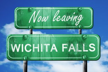 Wichita falls, yeşil vintage yol işaret ile kaba mektup bırakarak