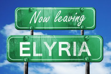 Elyria, yeşil vintage yol işaret ile kaba yazı bırakarak