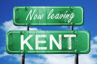 Kent, yeşil vintage yol işaret ile kaba yazı bırakarak