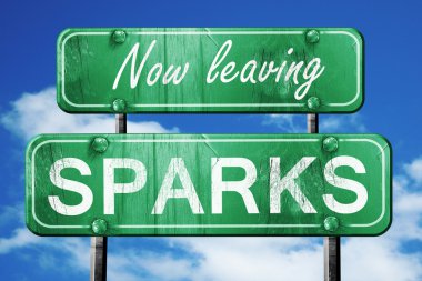 Bırakarak sparks, yeşil vintage yol işareti kaba yazı ile