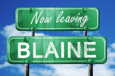 Blaine, yeşil vintage yol işaret ile kaba yazı bırakarak