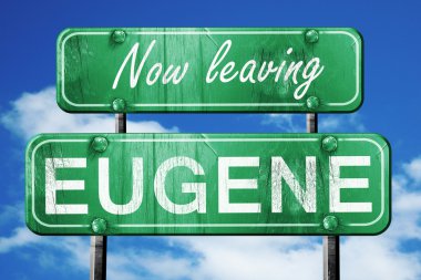 Eugene, yeşil vintage yol işaret ile kaba yazı bırakarak