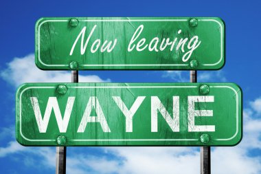 Wayne, yeşil vintage yol işaret ile kaba yazı bırakarak