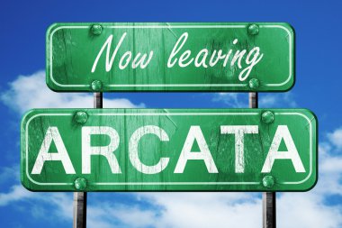 Arcata, yeşil vintage yol işaret ile kaba yazı bırakarak