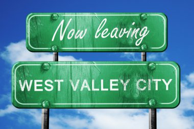 West valley city, yeşil vintage yol işaret kaba let bırakarak