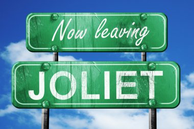 Joliet, yeşil vintage yol işaret ile kaba yazı bırakarak