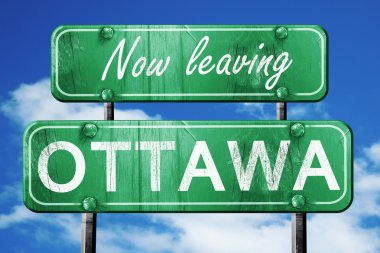 Ottawa, yeşil vintage yol işaret ile kaba yazı bırakarak