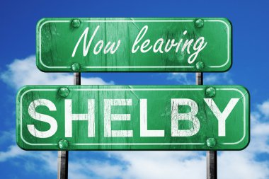 Shelby, yeşil vintage yol işaret ile kaba yazı bırakarak