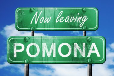 Pomona, yeşil vintage yol işaret ile kaba yazı bırakarak