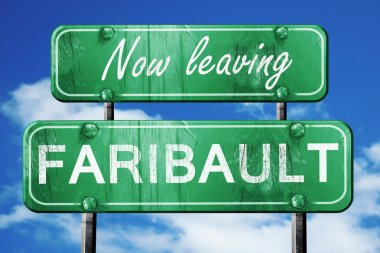 Faribault, yeşil vintage yol işaret ile kaba yazı bırakarak